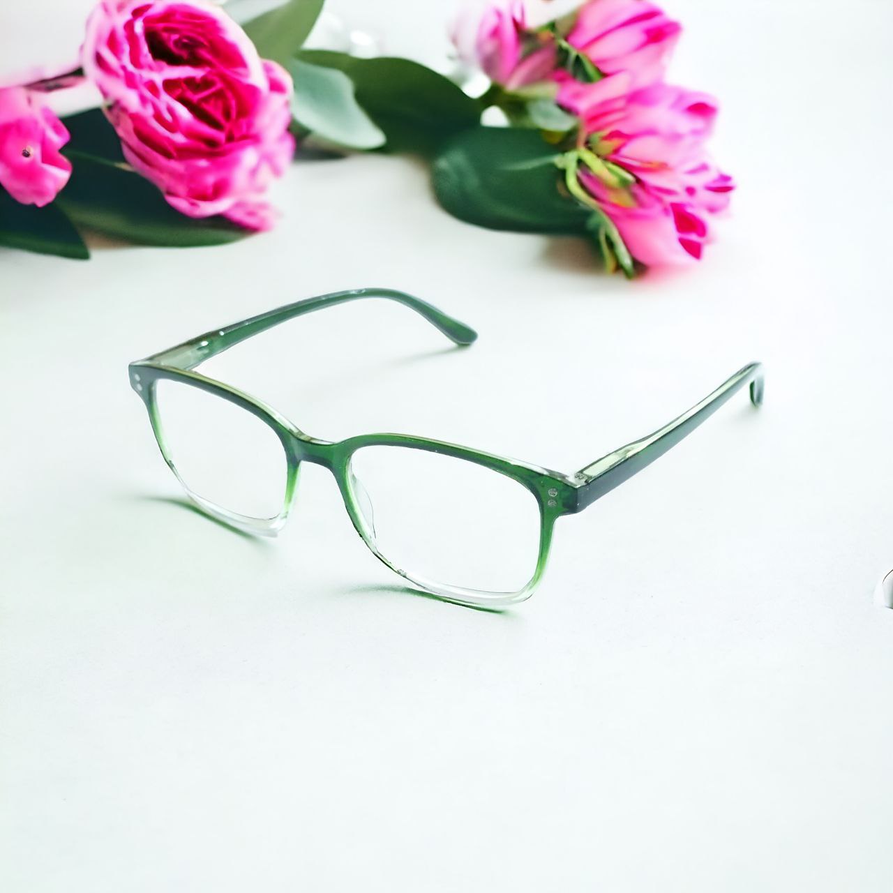 Fashion Rectangle Two Tone Transparent Reading Glasses