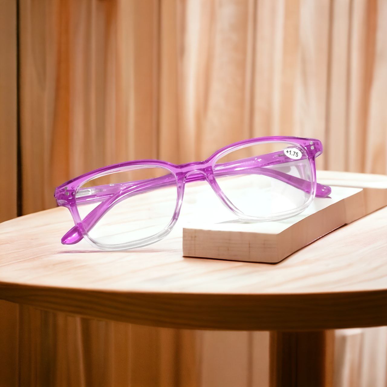 Fashion Rectangle Two Tone Transparent Reading Glasses