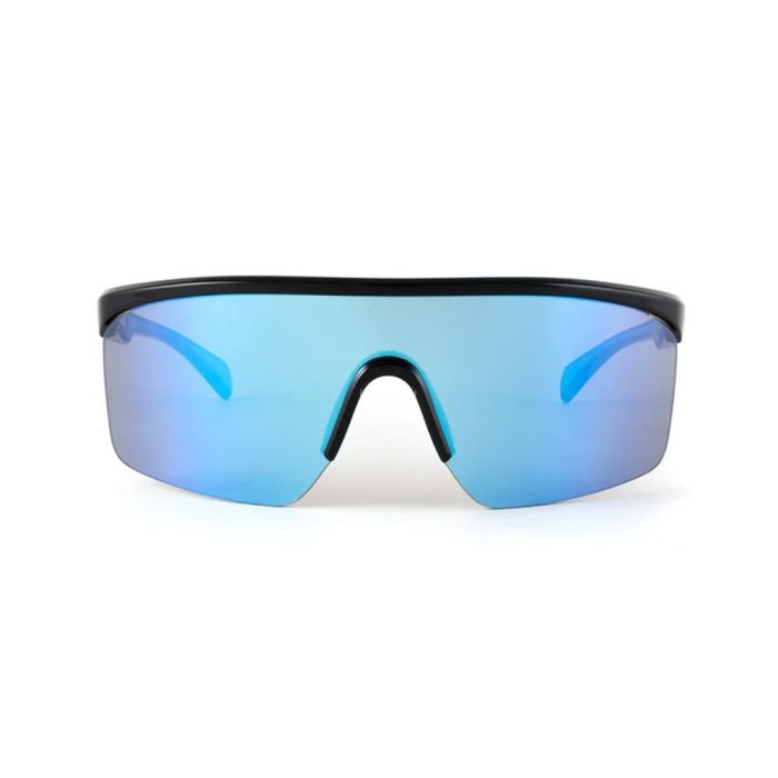 Icy Blue Mirrored Sports Sunglasses with Anti Fog Lens and Non-Slip Fit