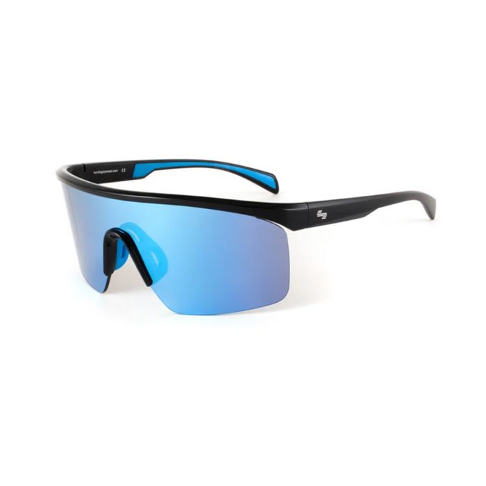 Icy Blue Mirrored Sports Sunglasses with Anti Fog Lens and Non-Slip Fit