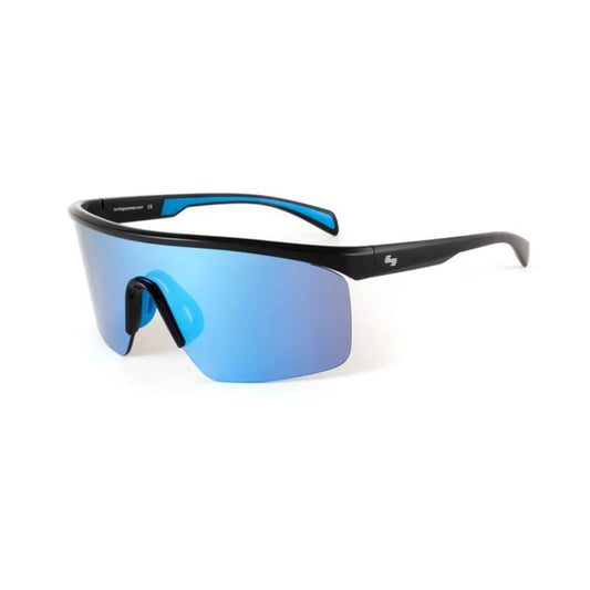 Icy Blue Mirrored Sports Sunglasses with Non-Slip Fit