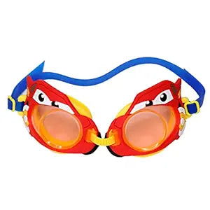 Swimming Goggles for Kids Cartoon Car Character Red