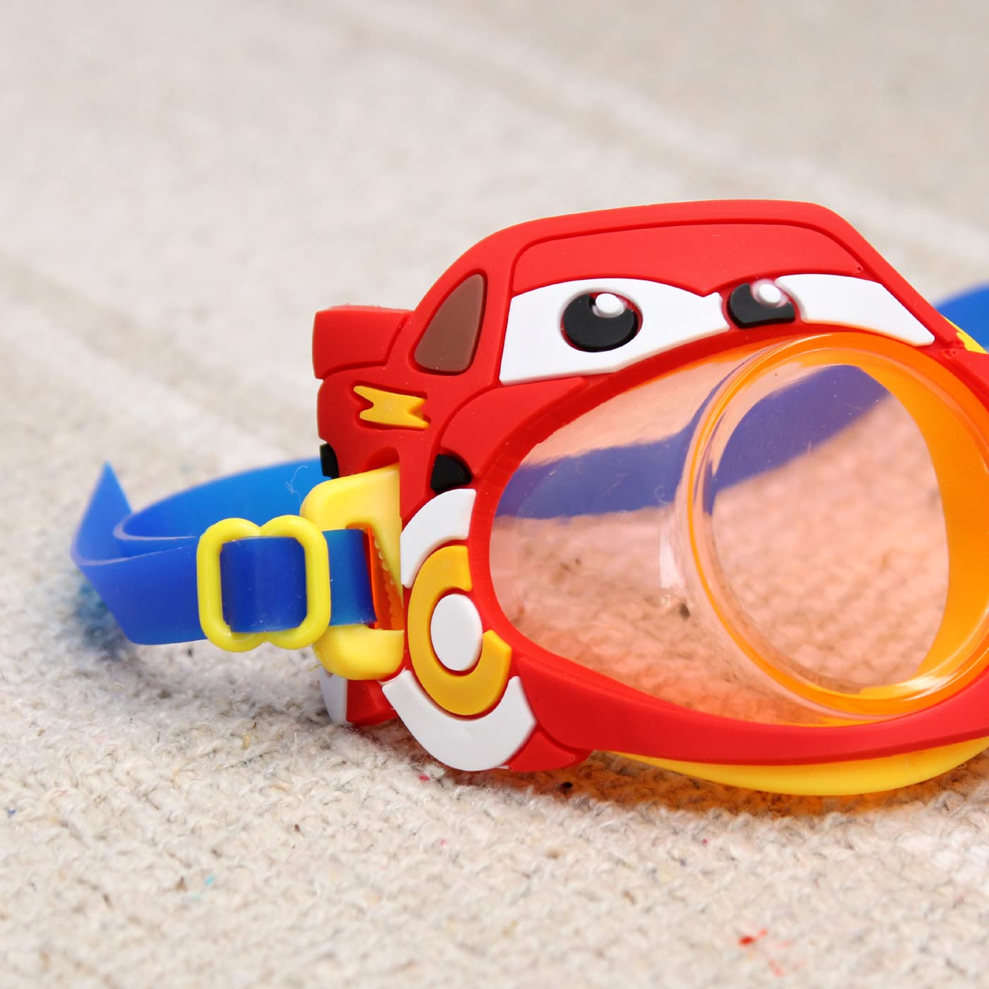 Swimming Goggles for Kids Cartoon Car Character Red