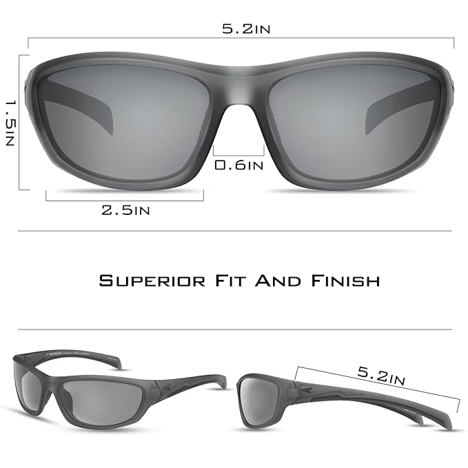 Polarized Sports Sunglasses for Men and Women Wraparound Cat 3 Sunglasses for Cycling and Running UV Protection