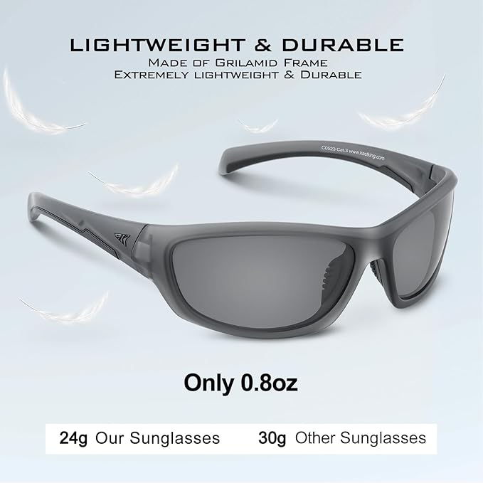 Polarized Sports Sunglasses for Men and Women Wraparound Cat 3 Sunglasses for Cycling and Running UV Protection