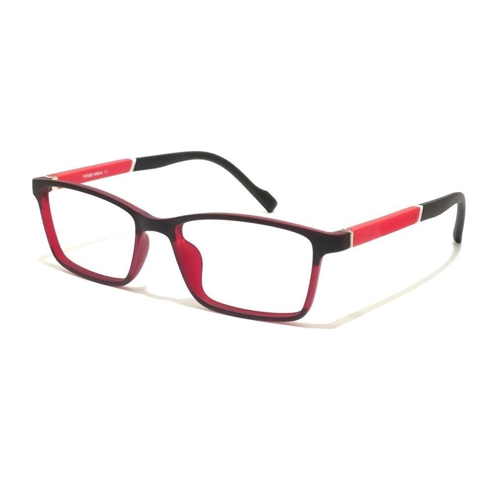 Red Black Rectangle Kids Spectacle Frames Glasses for Kids 76302C4 For 3 to 8 Year Old Child