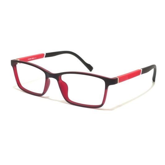 Red Black Rectangle Kids Spectacle Frames Glasses for Kids 76302C4 For 3 to 8 Year Old Child