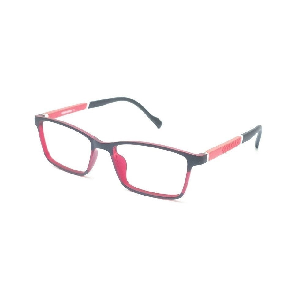 Red Black Rectangle Kids Spectacle Frames Glasses for Kids 76302C4 For 3 to 8 Year Old Child