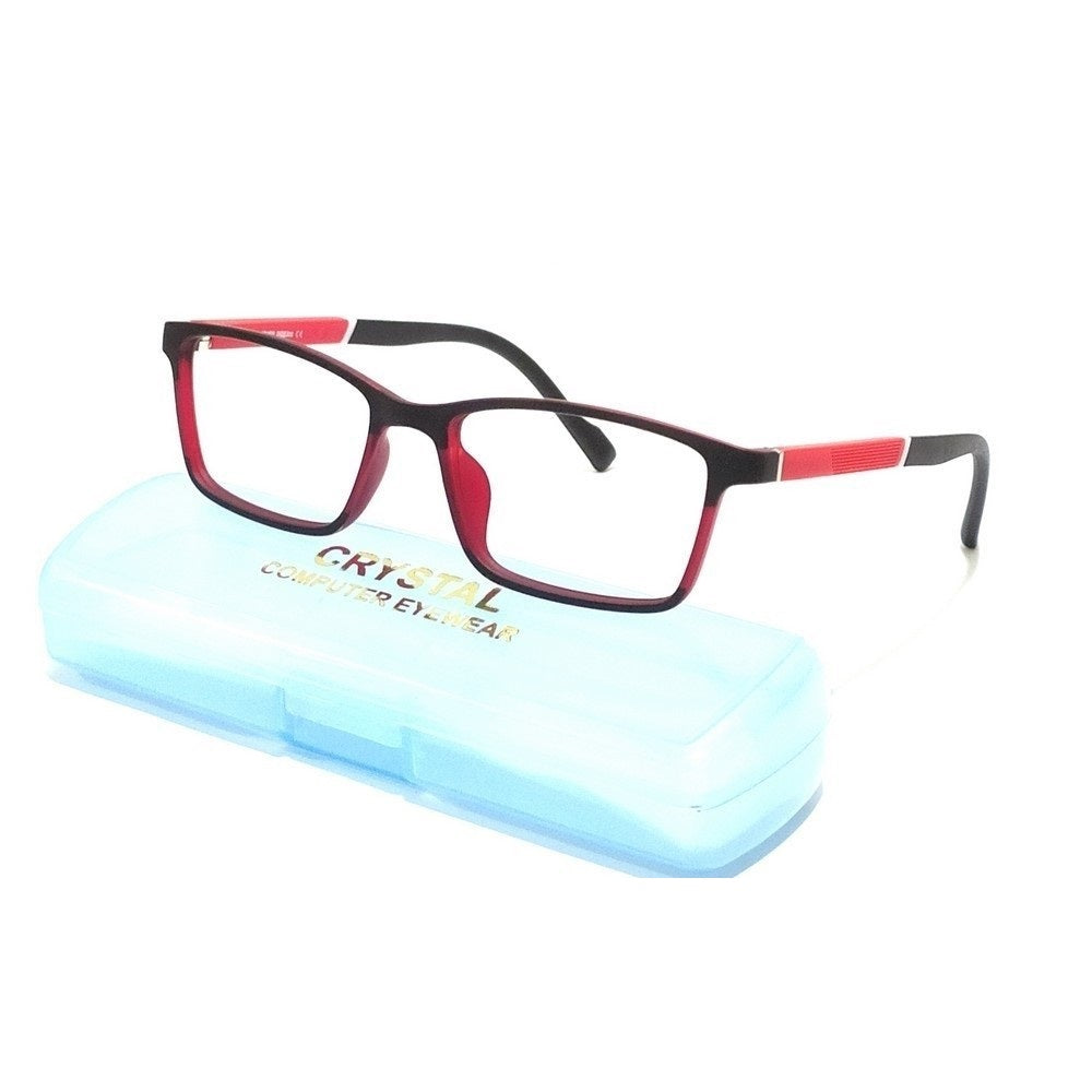 Red Black Rectangle Kids Spectacle Frames Glasses for Kids 76302C4 For 3 to 8 Year Old Child