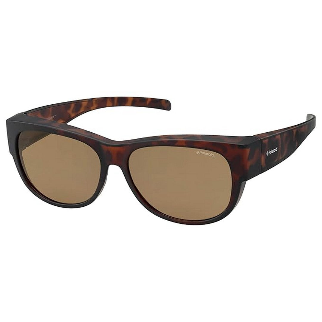 Brown Polarized Rounded Square Unisex Fitover Over the Specs Sunglasses