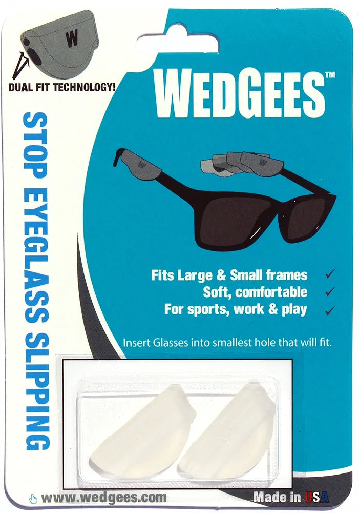 Wedgees Eyeglass Retainers and Eyewear Holders Dual fit Clear