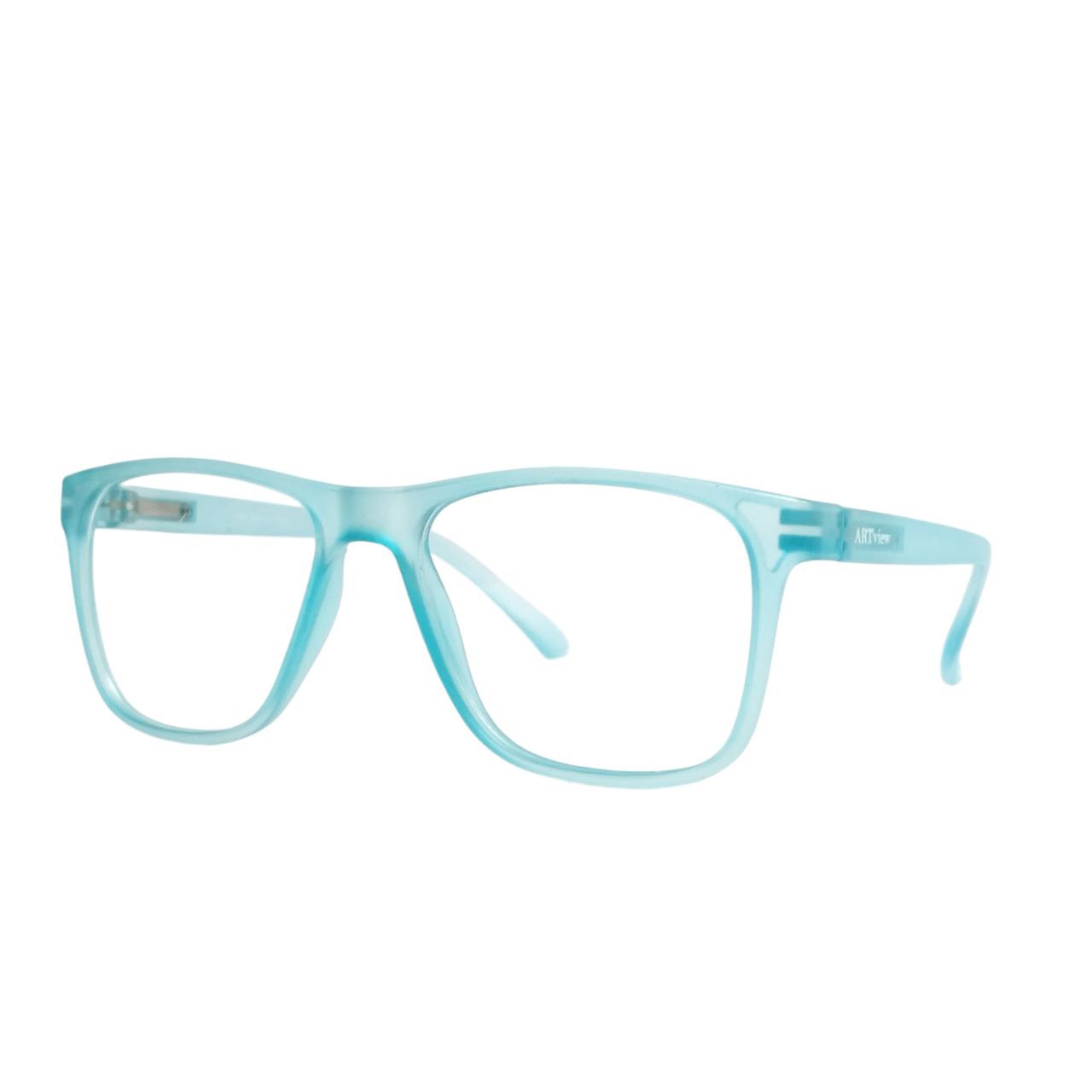 ARTView Aqua Blue Transparent Square Glasses