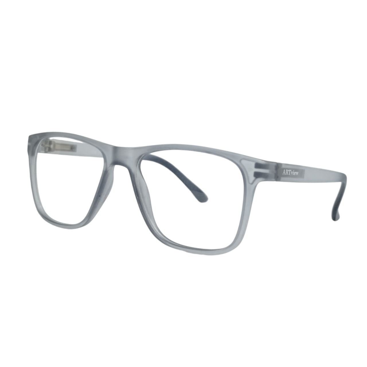 ARTView Matt Grey Transparent Square Glasses