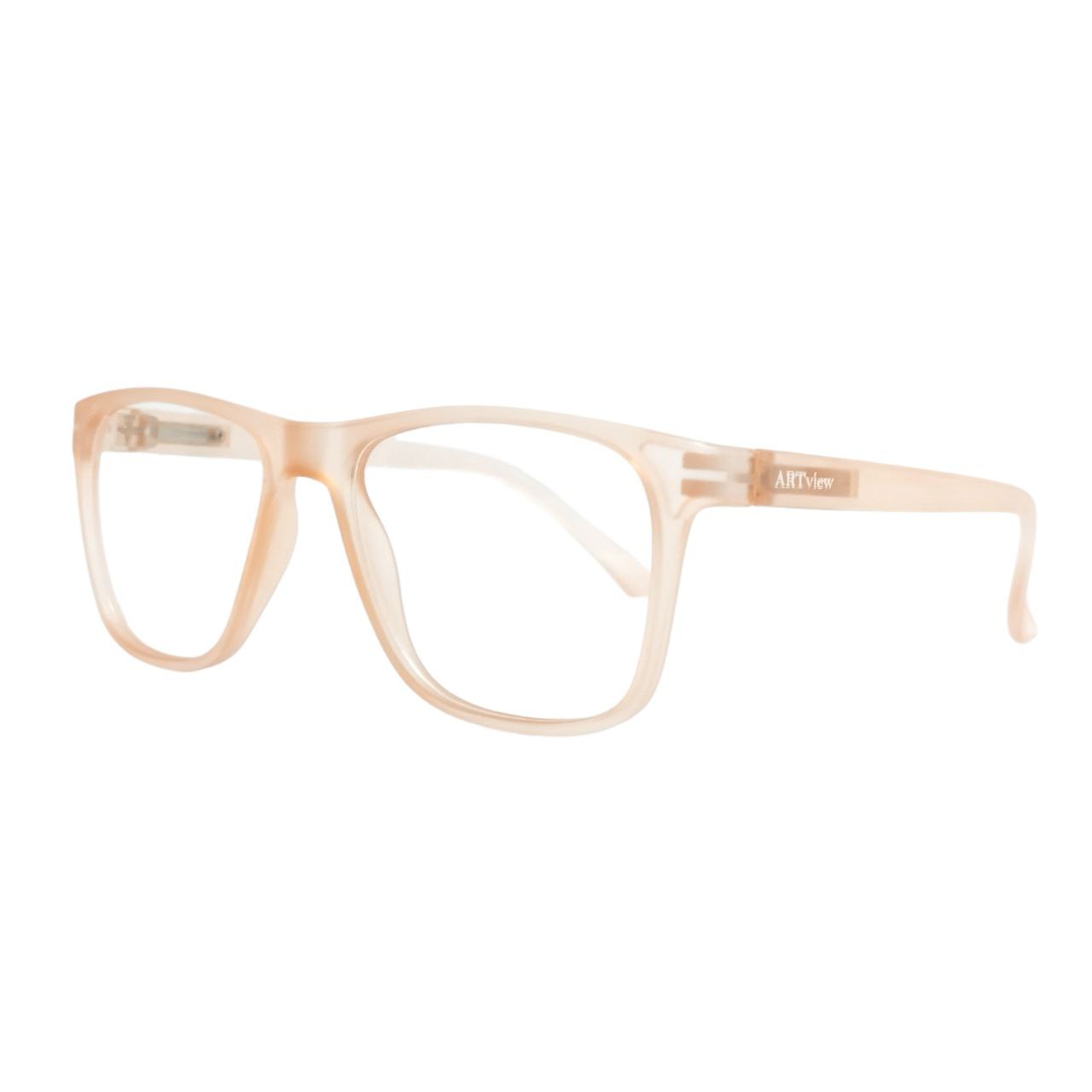 ARTView Peach Transparent Square Glasses