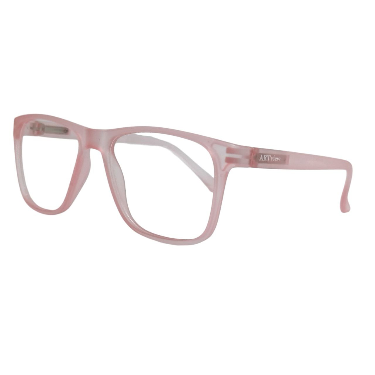 ARTView Soft Pink Transparent Square Glasses