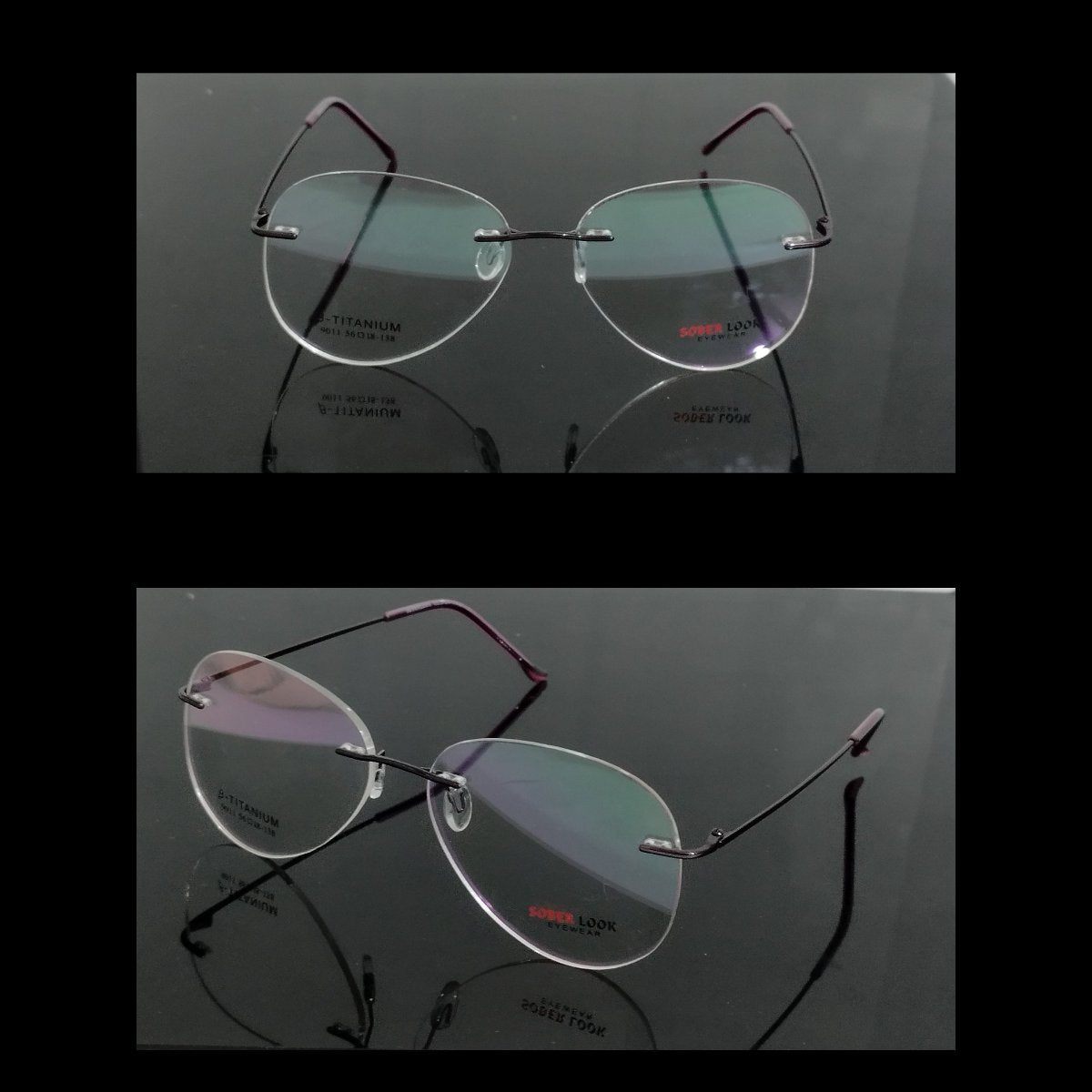 Aviator Shape Rimless Frameless Glasses Chashma