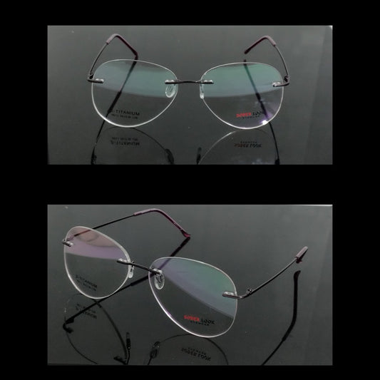 Aviator Shape Rimless Frameless Glasses Chashma