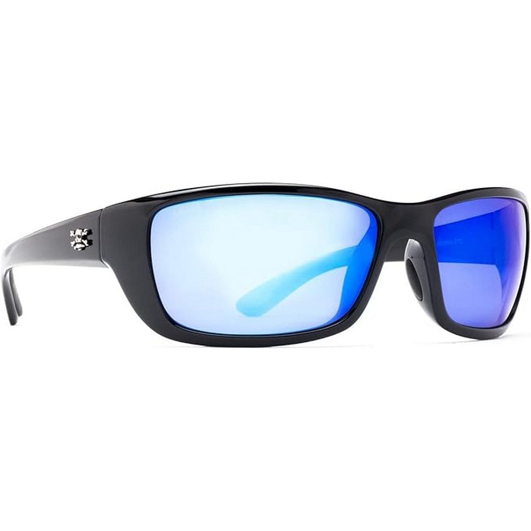 Black Frame Blue Mirror Polarized Sunglasses For Sports Driving Cycling