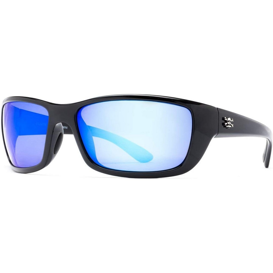 Black Frame Blue Mirror Polarized Sunglasses For Sports Driving Cycling