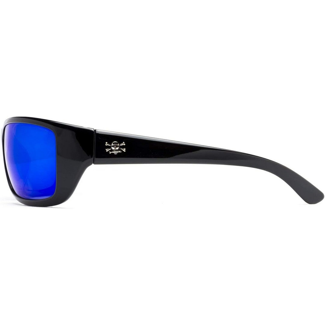 Black Frame Blue Mirror Polarized Sunglasses For Sports Driving Cycling