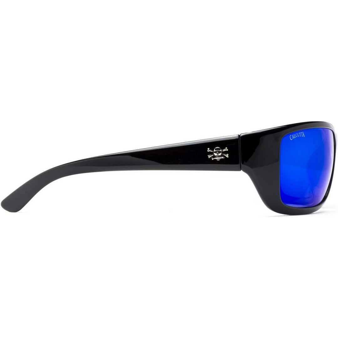 Black Frame Blue Mirror Polarized Sunglasses For Sports Driving Cycling