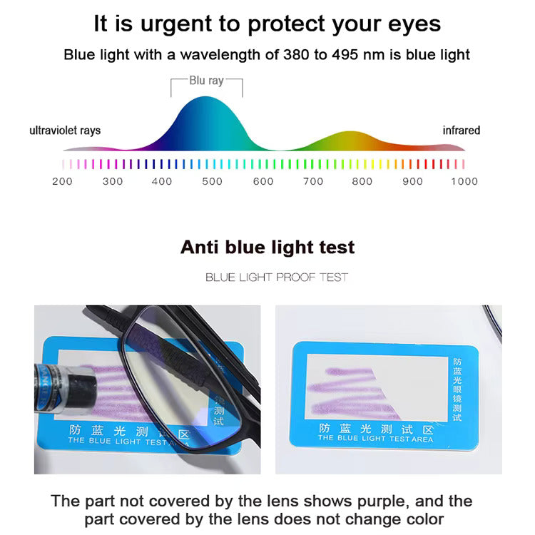 Blue Flexible Memory Anti Blue Light Reading Glasses