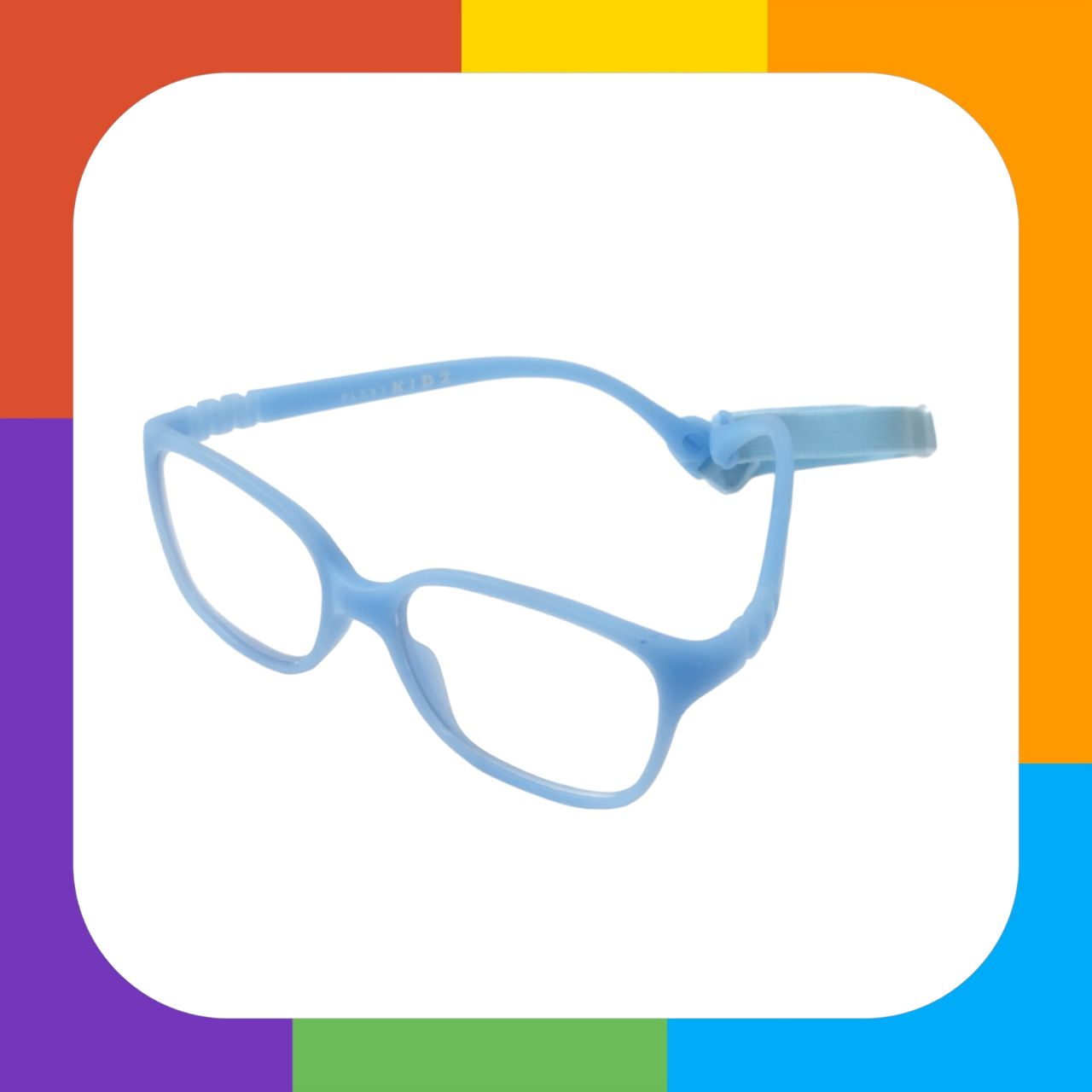 Blue Trendy Kids Flexible Unbreakable Glasses with Blue Block Filter Lenses 1302