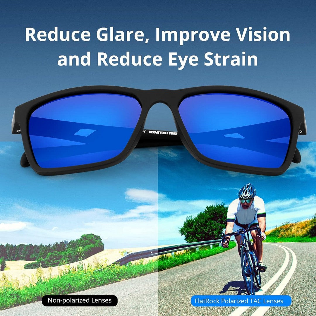 Oleophobic Blue Mirrored Polarized Sports Cricket Cycling Driving Running Sunglasses