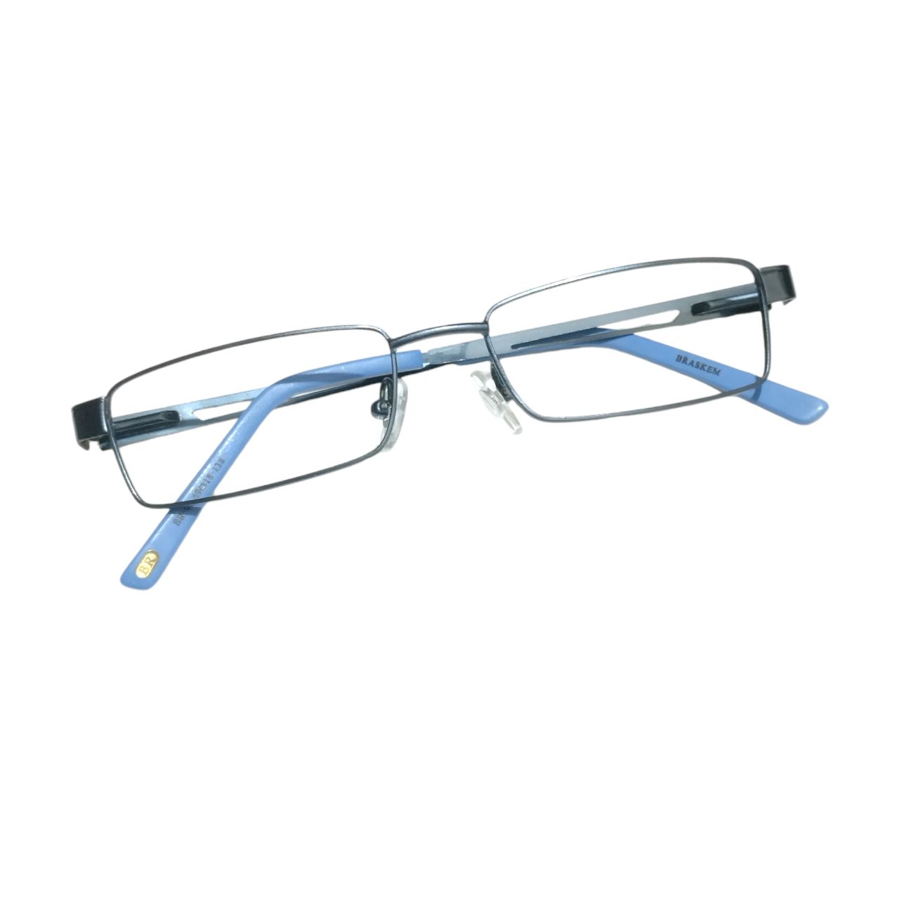 Blue Full Frame Rectangle Glasses For Men Women BR03