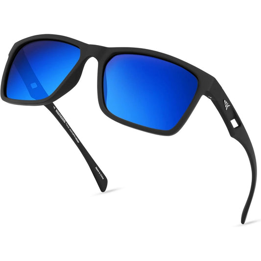 Oleophobic Blue Mirrored Polarized Sports Cricket Cycling Driving Running Sunglasses