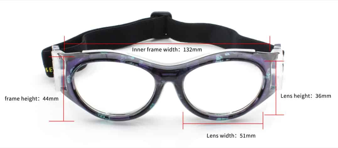 Clear Prescription Sports Glasses  with Power for Teens Size