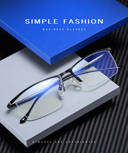 Half Rimless Metal Frame Anti-blue Light Computer Glasses