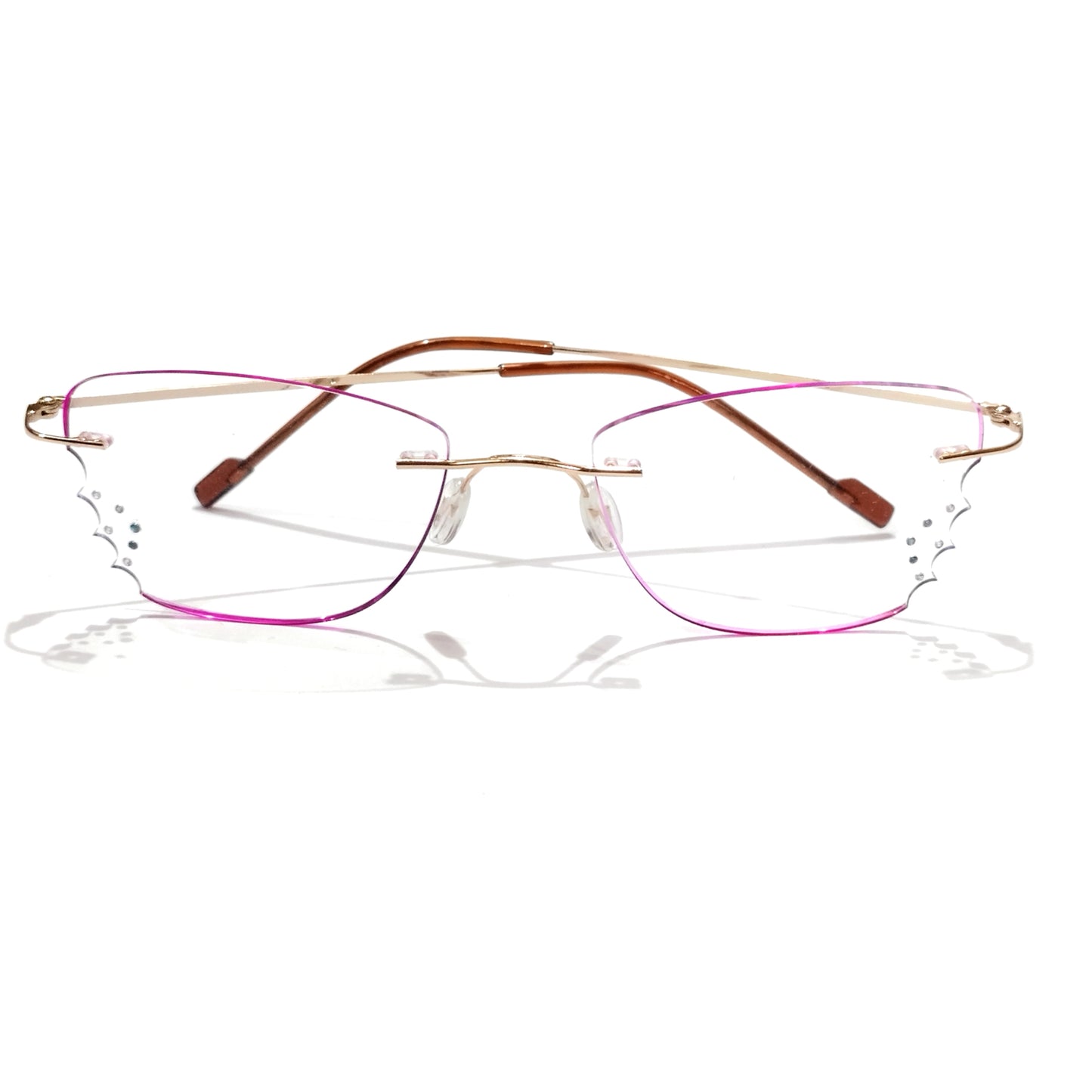 Gold Elegance Rimless Glasses Exclusive Wedding Wear Collection