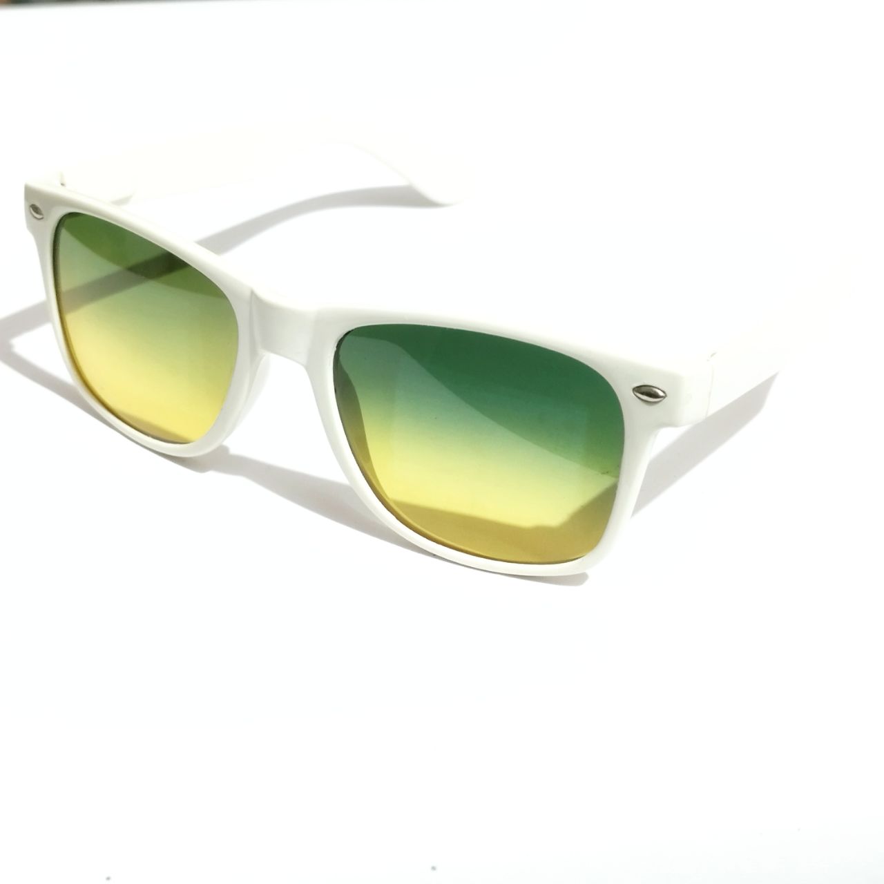 White Classic Square Day Night Gradient Sunglasses