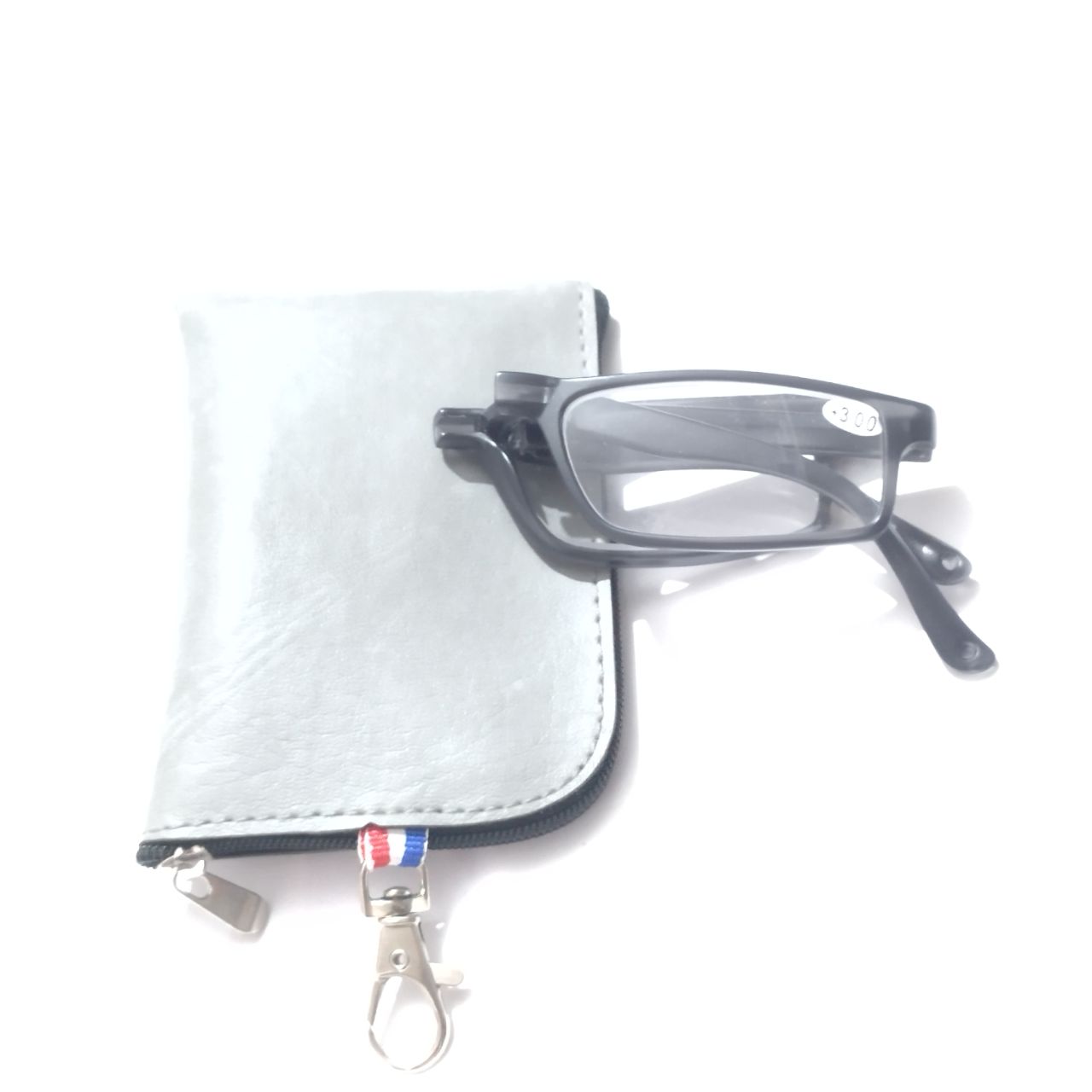 Rectangle Folding Reading Glasses with zip pouch