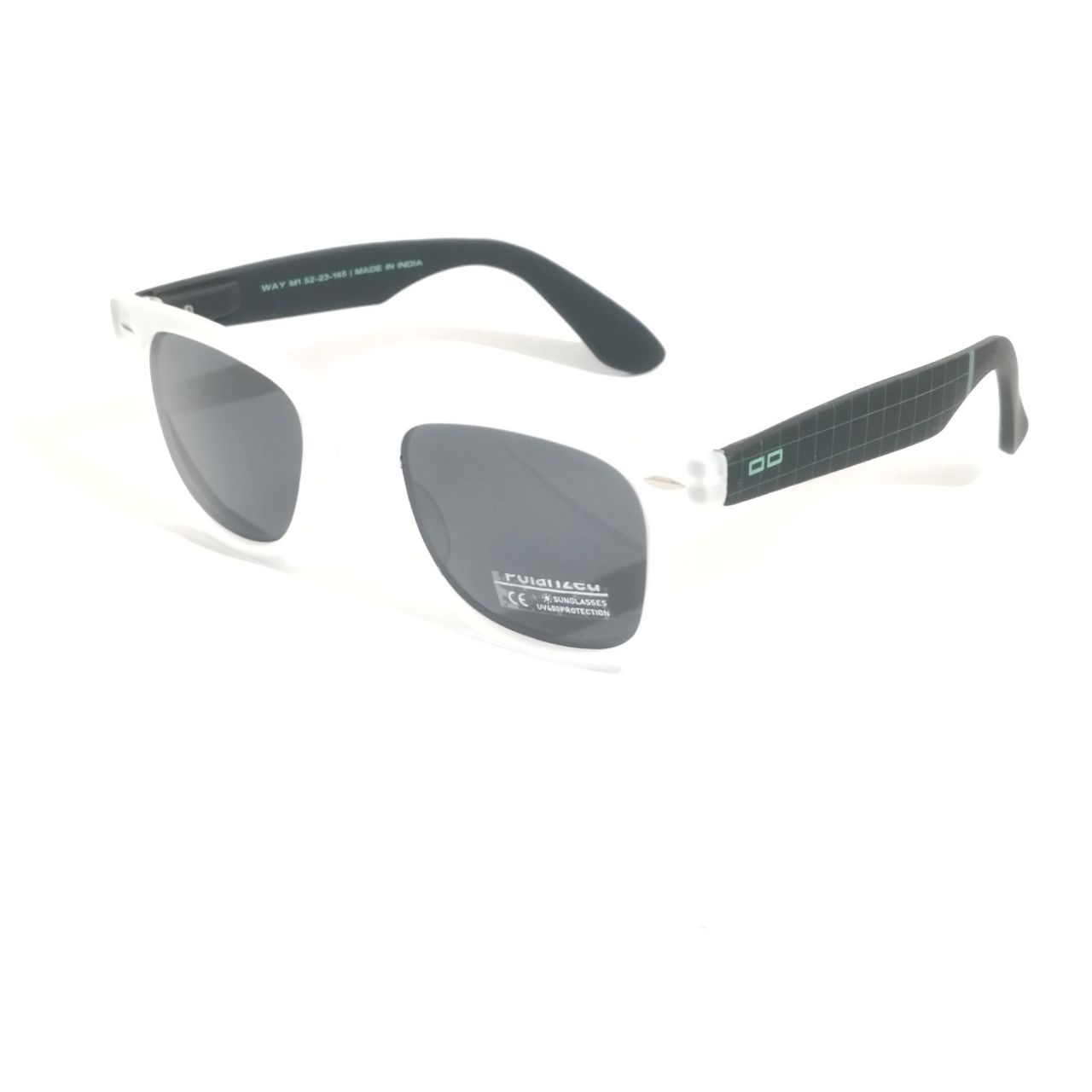 Matt White Grid Polarized Sunglasses