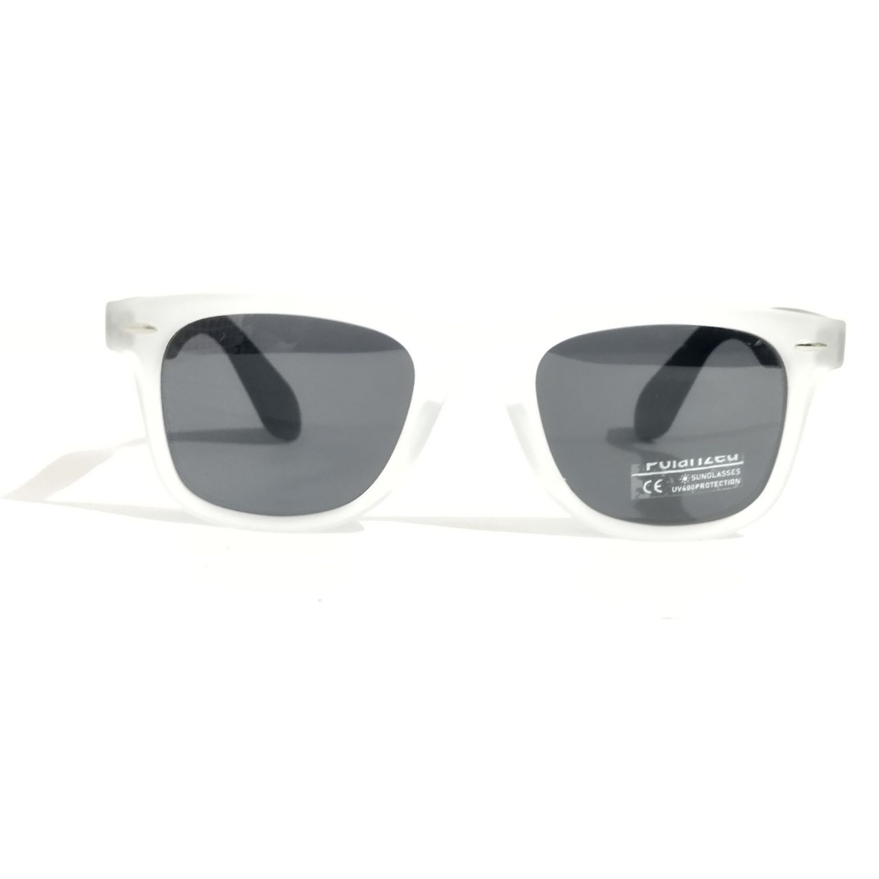 Matt White Grid Polarized Sunglasses