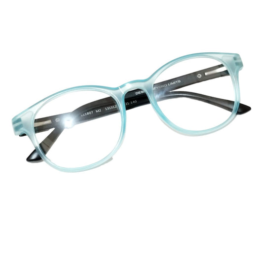 Light Blue Black Round Full Rim Spectacle Frame Glasses 11807