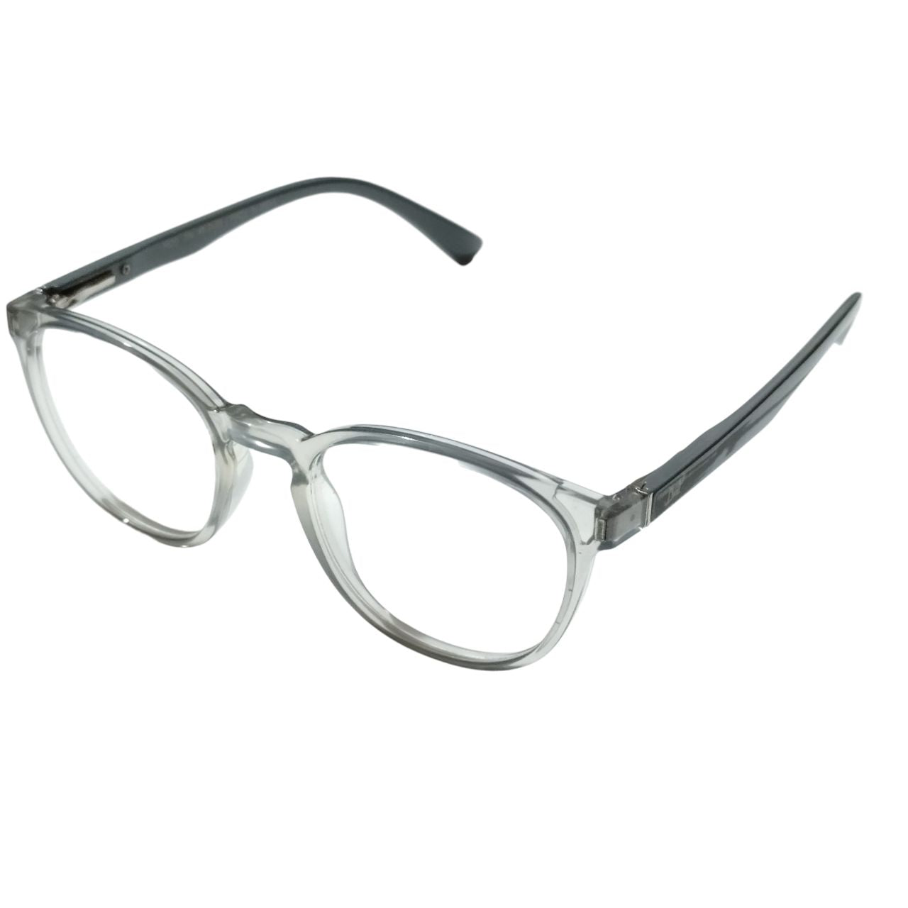 Transparent Grey Round Full Rim Spectacle Frame Glasses 206