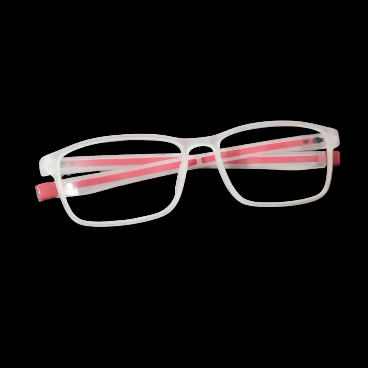 Stylish White Red Flexible Neck Hanging Glasses Magnetic Temple