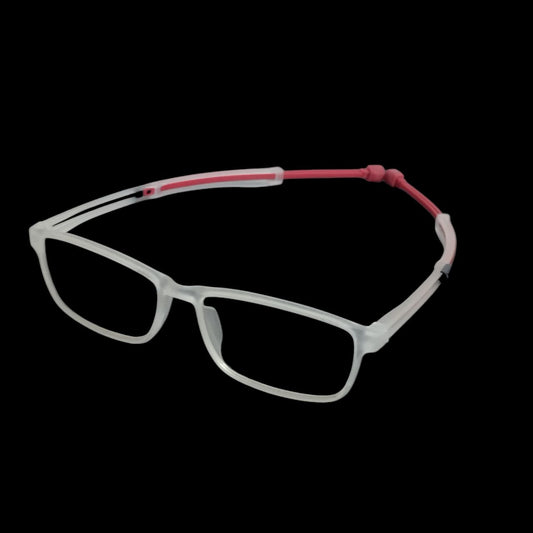 Stylish White Red Flexible Neck Hanging Glasses Magnetic Temple