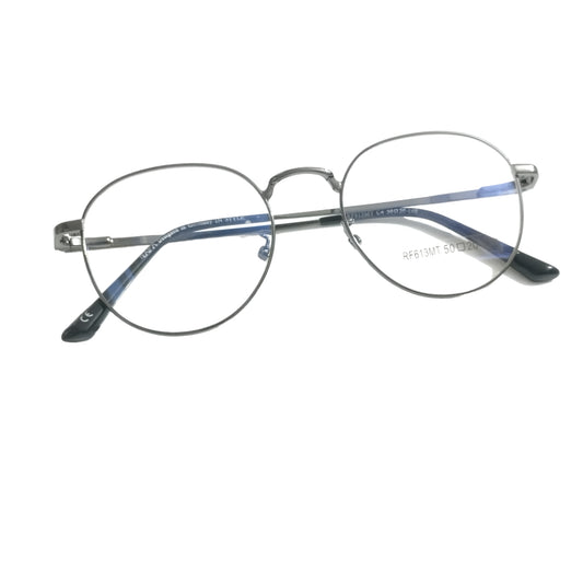Large Executive Grey Color Retro Round Spectacle Frame Glasses