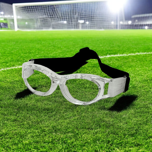 Clear White Transparent Prescription Sports Soccer Football Squash Glasses For Teens 11-14 Years