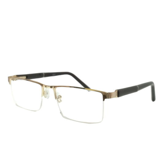 Premium Luxury Rectangle Gold Half Frame Supra Glasses