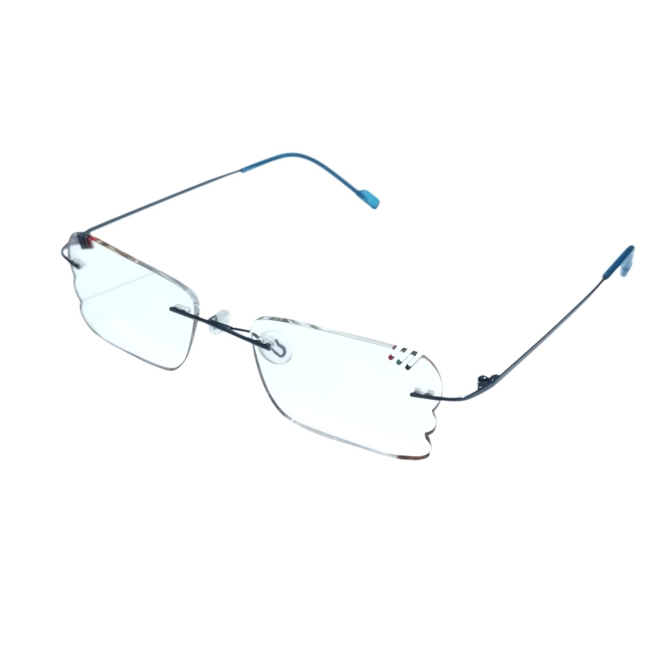 Sleek and Modern Rimless Eyewear with Unique Edge Detailing