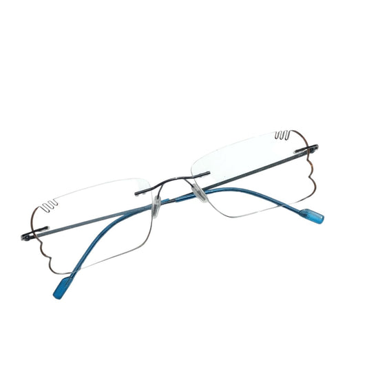 Sleek and Modern Rimless Eyewear with Unique Edge Detailing