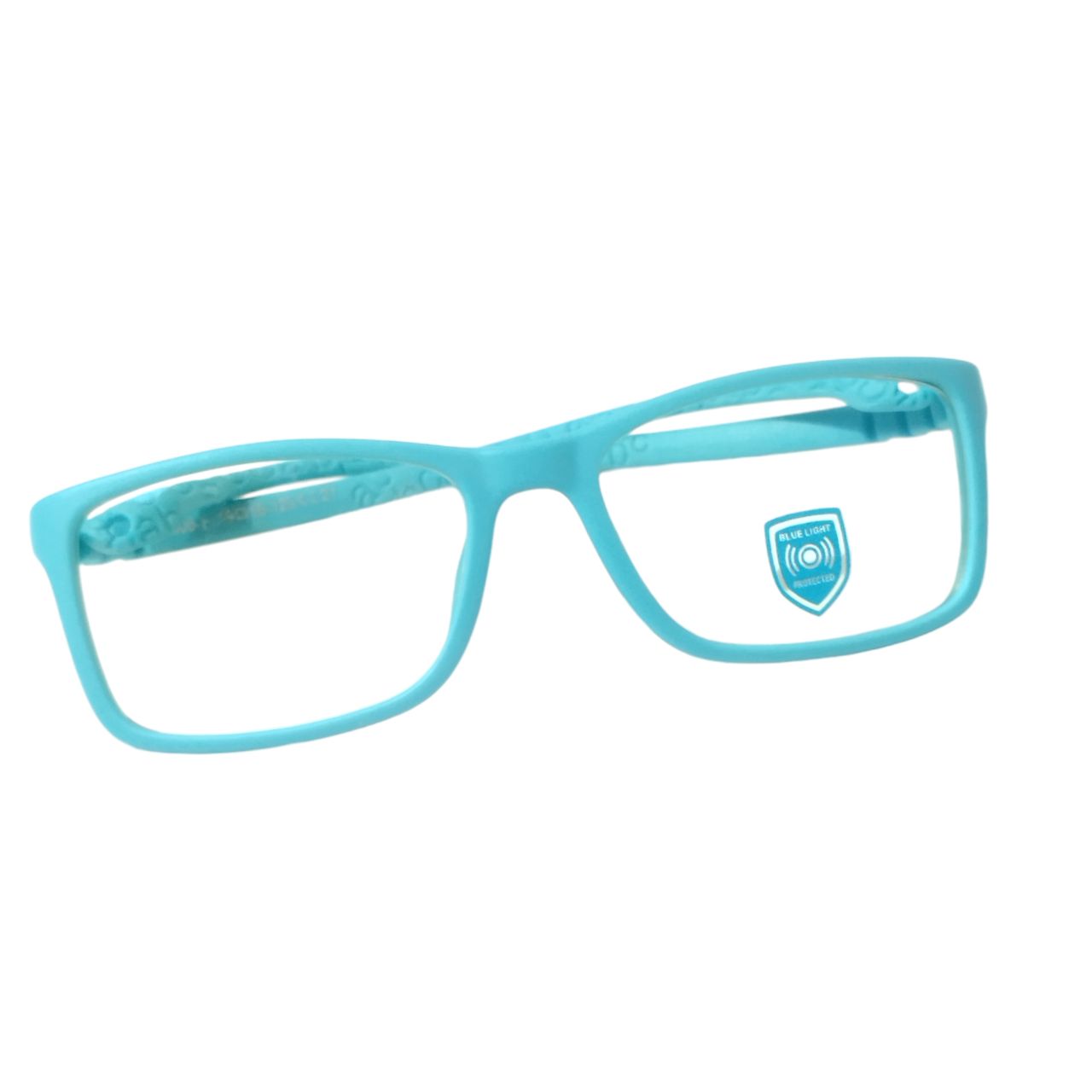 Light Aqua Blue Unbreakable Kids Flexible Rectangle Glasses Age 4 to 7 Years