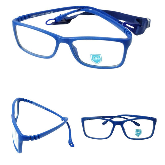 Royal Blue Unbreakable Kids Flexible Rectangle Glasses Age 4 to 7 Years