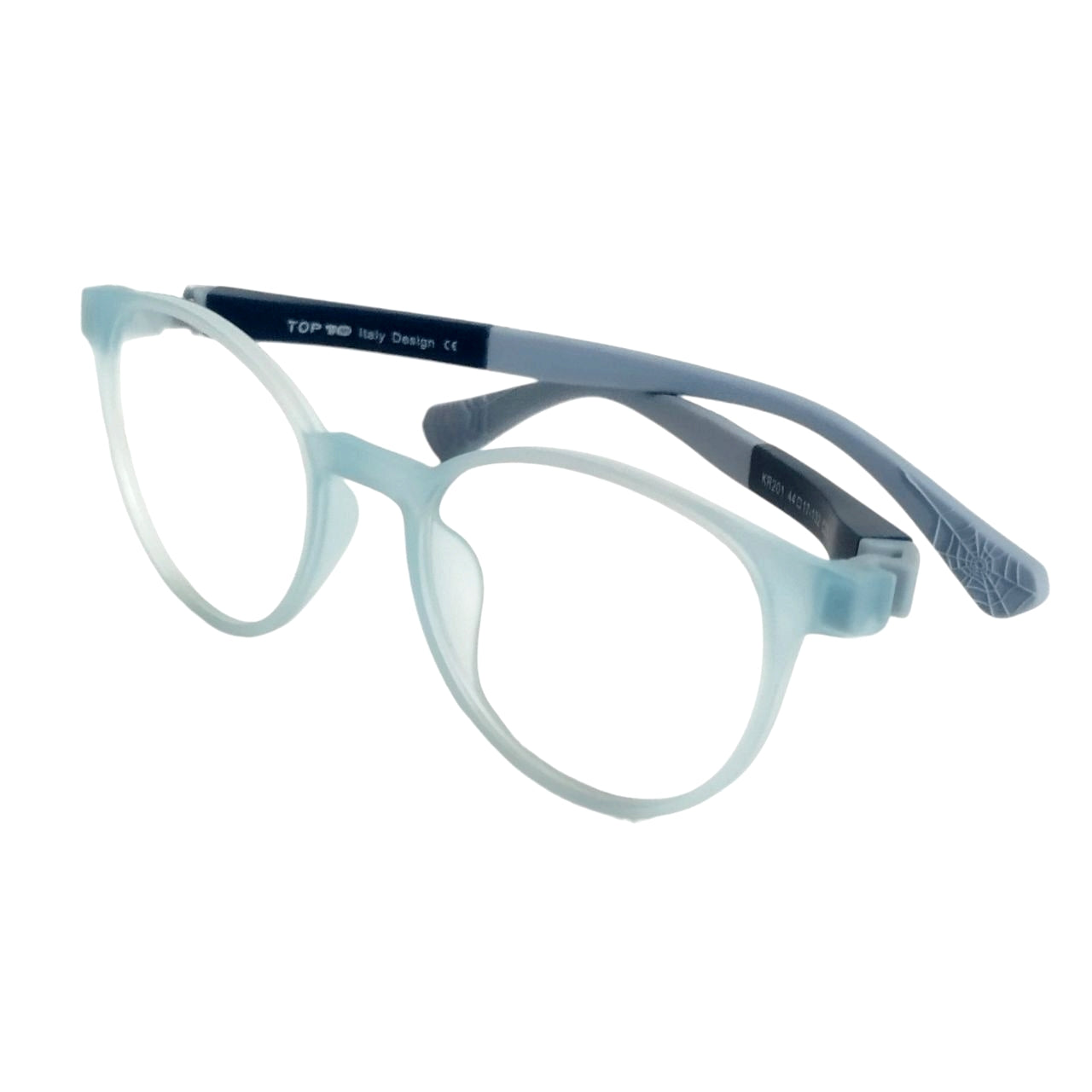 Sky Blue Round Glasses for Kids 7- 10 years Old