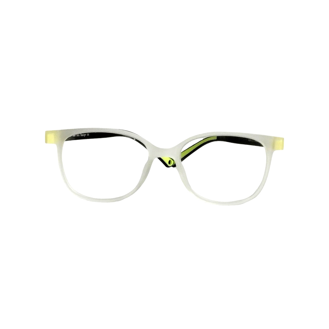 Matt White Yellow Square Glasses for Kids 6-10 Years